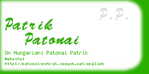 patrik patonai business card